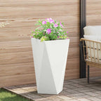 Fioriera 2 pcs Bianco 40 x 40 x 75 cm Acciaio