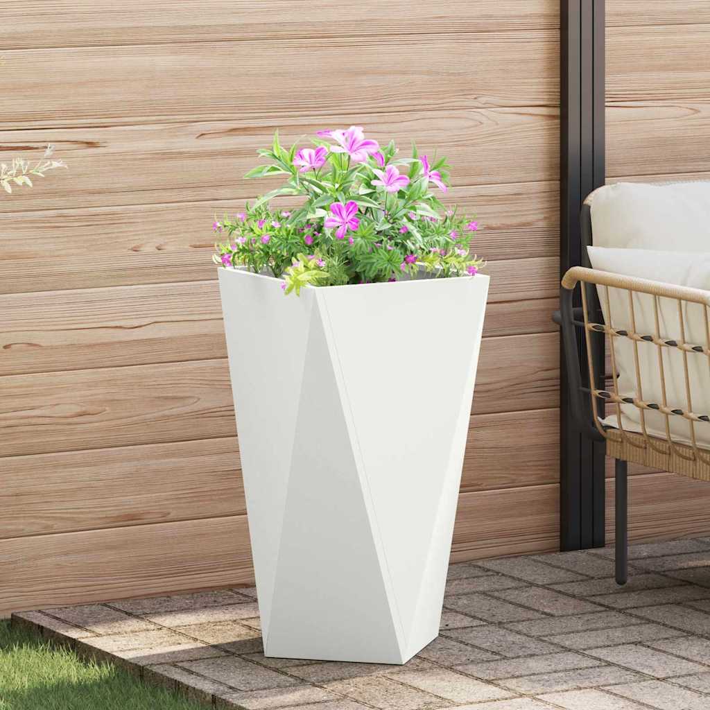 Fioriera 2 pcs Bianco 40 x 40 x 75 cm Acciaio