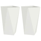 Fioriera 2 pcs Bianco 40 x 40 x 75 cm Acciaio