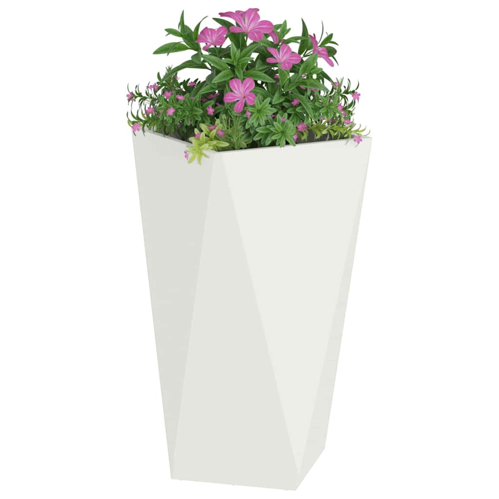 Fioriera 2 pcs Bianco 40 x 40 x 75 cm Acciaio