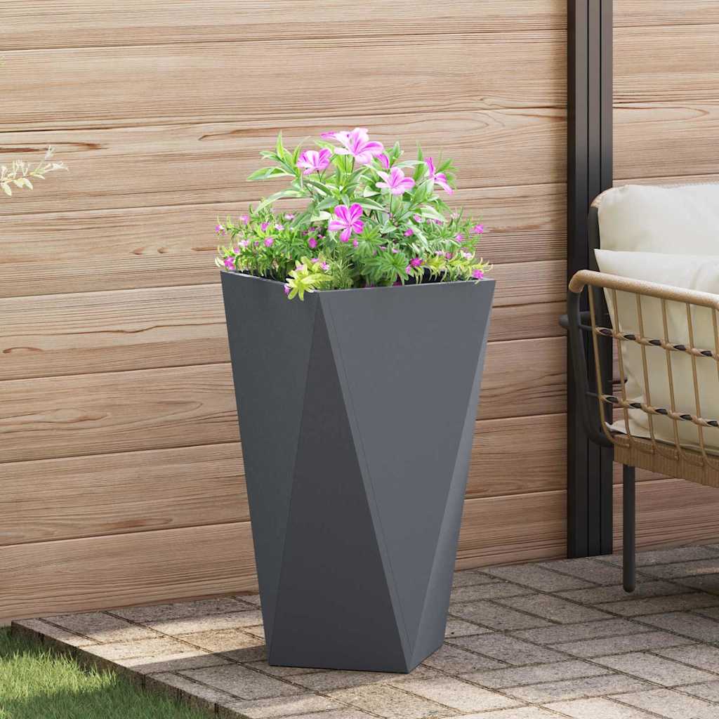 Fioriera 2 pcs Antracite 40 x 40 x 75 cm Acciaio