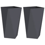 Fioriera 2 pcs Antracite 40 x 40 x 75 cm Acciaio