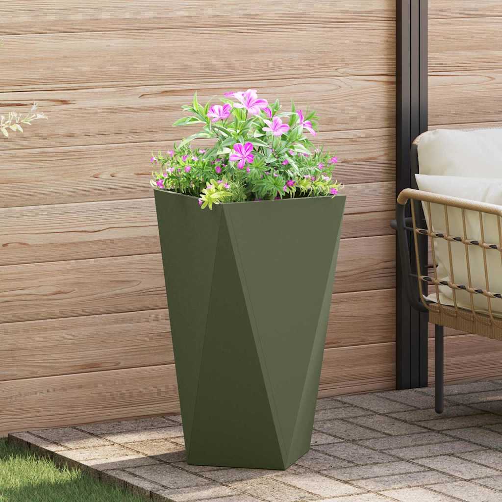 Fioriera Verde oliva 40 x 40 x 75 cm Acciaio