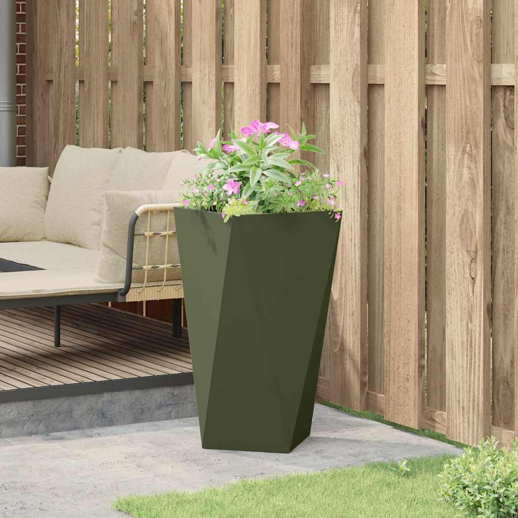 Fioriera Verde oliva 40 x 40 x 75 cm Acciaio