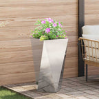 Fioriera 2 pcs Argento 40 x 40 x 75 cm Acciaio inossidabile