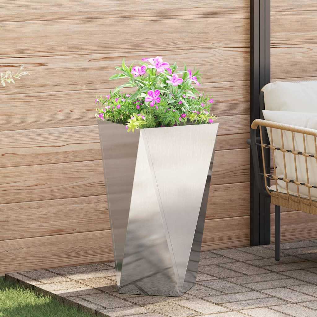 Fioriera 2 pcs Argento 40 x 40 x 75 cm Acciaio inossidabile