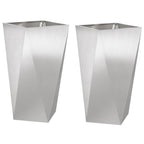Fioriera 2 pcs Argento 40 x 40 x 75 cm Acciaio inossidabile