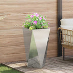 Fioriera 2 pcs Argento 40 x 40 x 75 cm Acciaio zincato