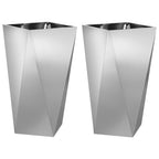 Fioriera 2 pcs Argento 40 x 40 x 75 cm Acciaio zincato