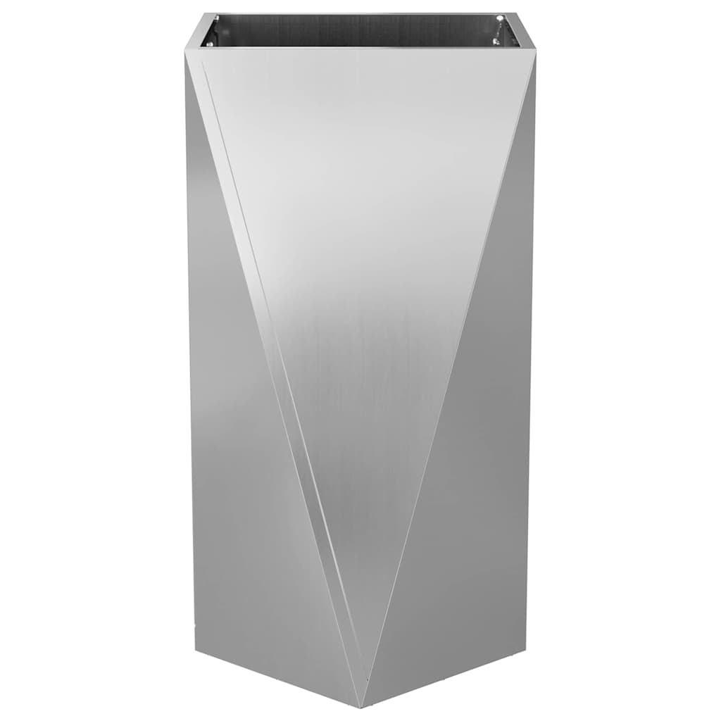 Fioriera 2 pcs Argento 40 x 40 x 75 cm Acciaio zincato