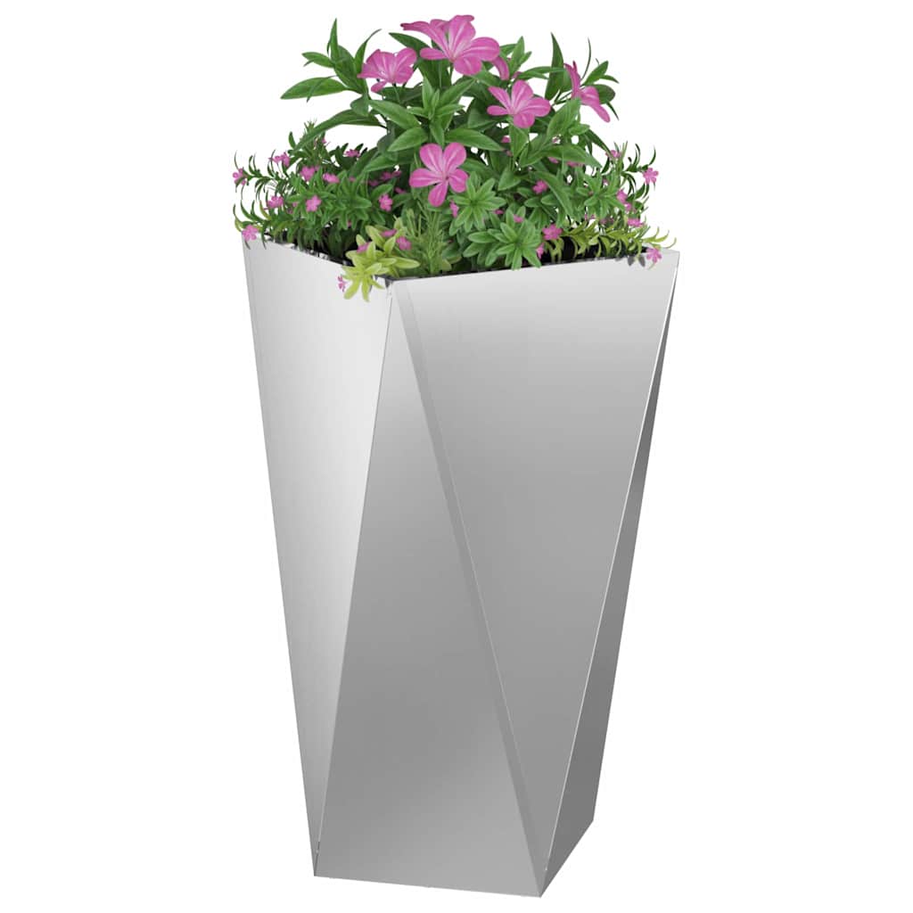 Fioriera 2 pcs Argento 40 x 40 x 75 cm Acciaio zincato