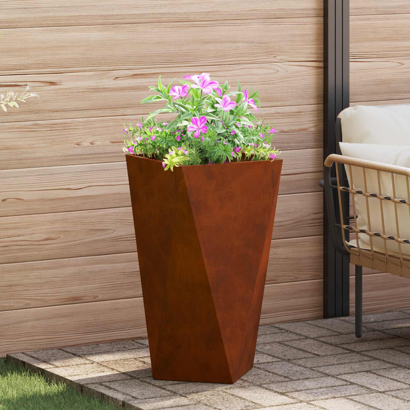 Fioriera 2 pcs Ruggine 40 x 40 x 75 cm