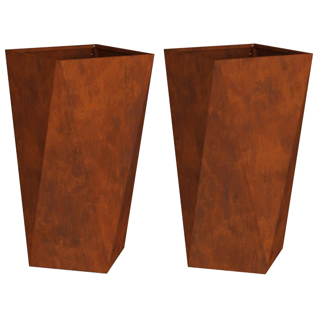 Fioriera 2 pcs Ruggine 40 x 40 x 75 cm