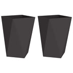 Fioriera 2 pcs Nero 50 x 50 x 75 cm Acciaio