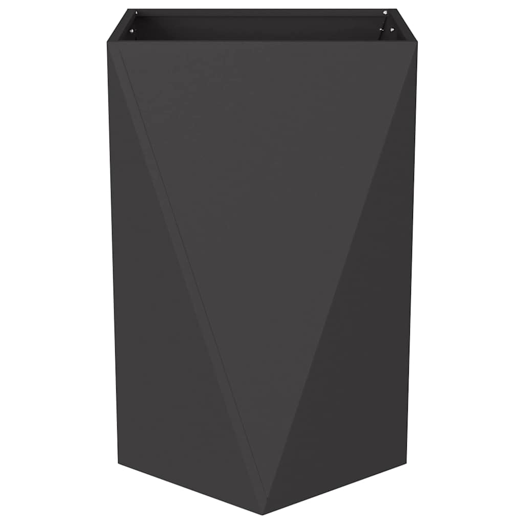 Fioriera 2 pcs Nero 50 x 50 x 75 cm Acciaio