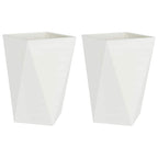 Fioriera 2 pcs Bianco 50 x 50 x 75 cm Acciaio