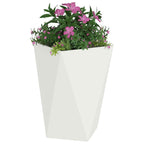 Fioriera 2 pcs Bianco 50 x 50 x 75 cm Acciaio