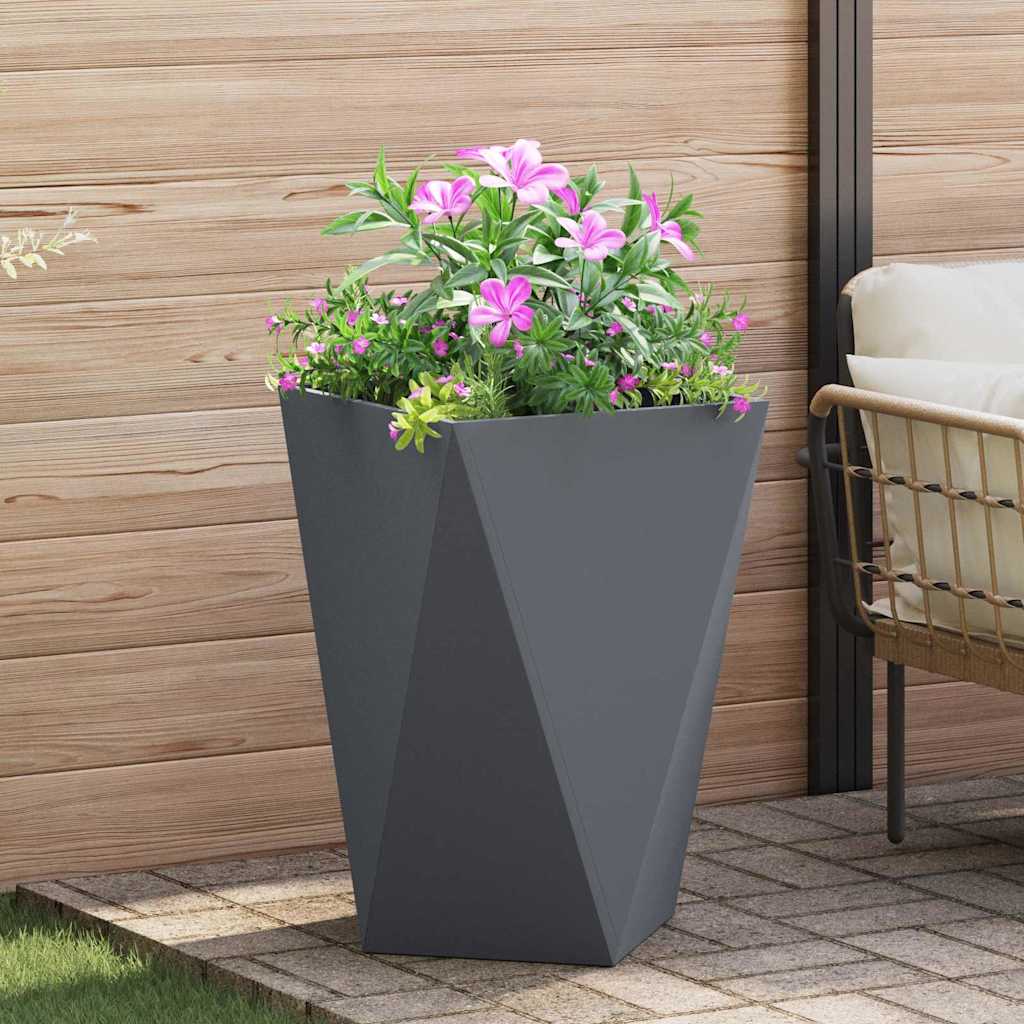 Fioriera 2 pcs Antracite 50 x 50 x 75 cm Acciaio