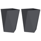 Fioriera 2 pcs Antracite 50 x 50 x 75 cm Acciaio