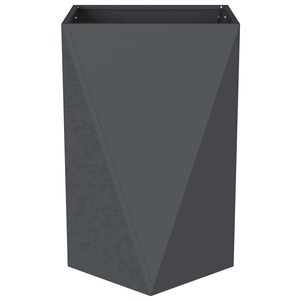 Fioriera 2 pcs Antracite 50 x 50 x 75 cm Acciaio