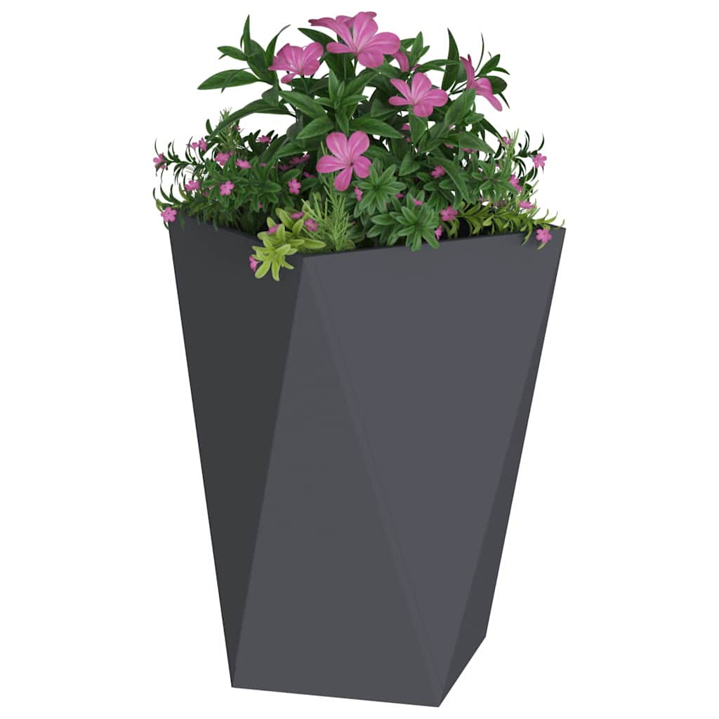 Fioriera 2 pcs Antracite 50 x 50 x 75 cm Acciaio