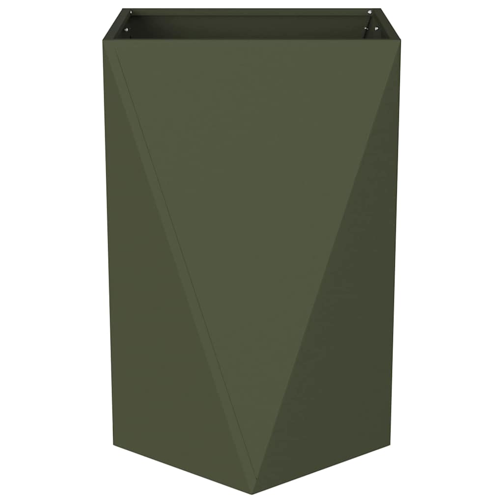 Fioriera Verde oliva 50 x 50 x 75 cm Acciaio
