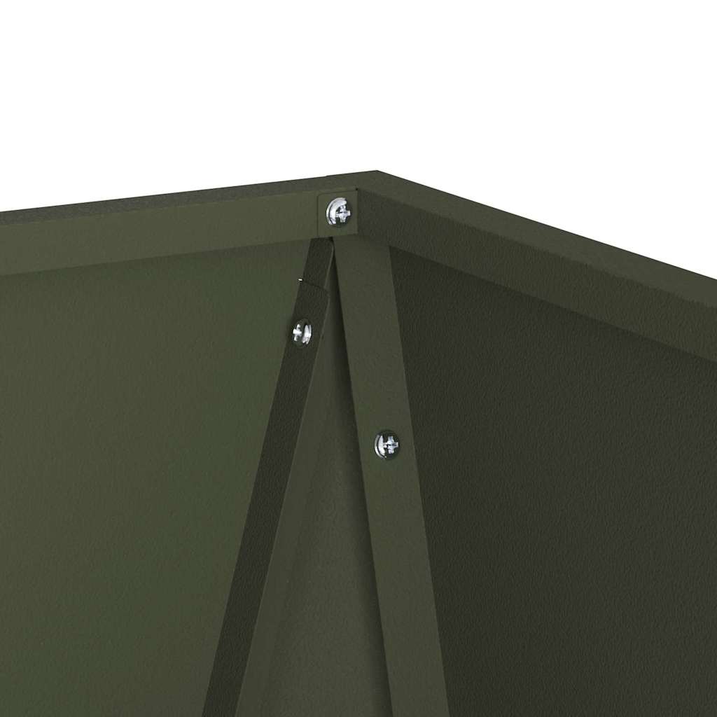 Fioriera 2 pcs Verde oliva 50 x 50 x 75 cm Acciaio