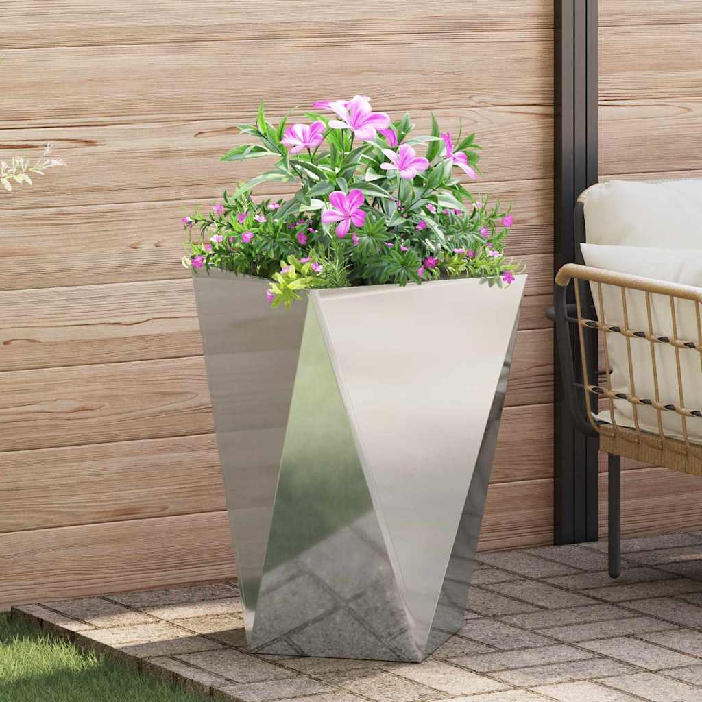 Fioriera 2 pcs Argento 50 x 50 x 75 cm Acciaio zincato
