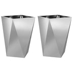 Fioriera 2 pcs Argento 50 x 50 x 75 cm Acciaio zincato