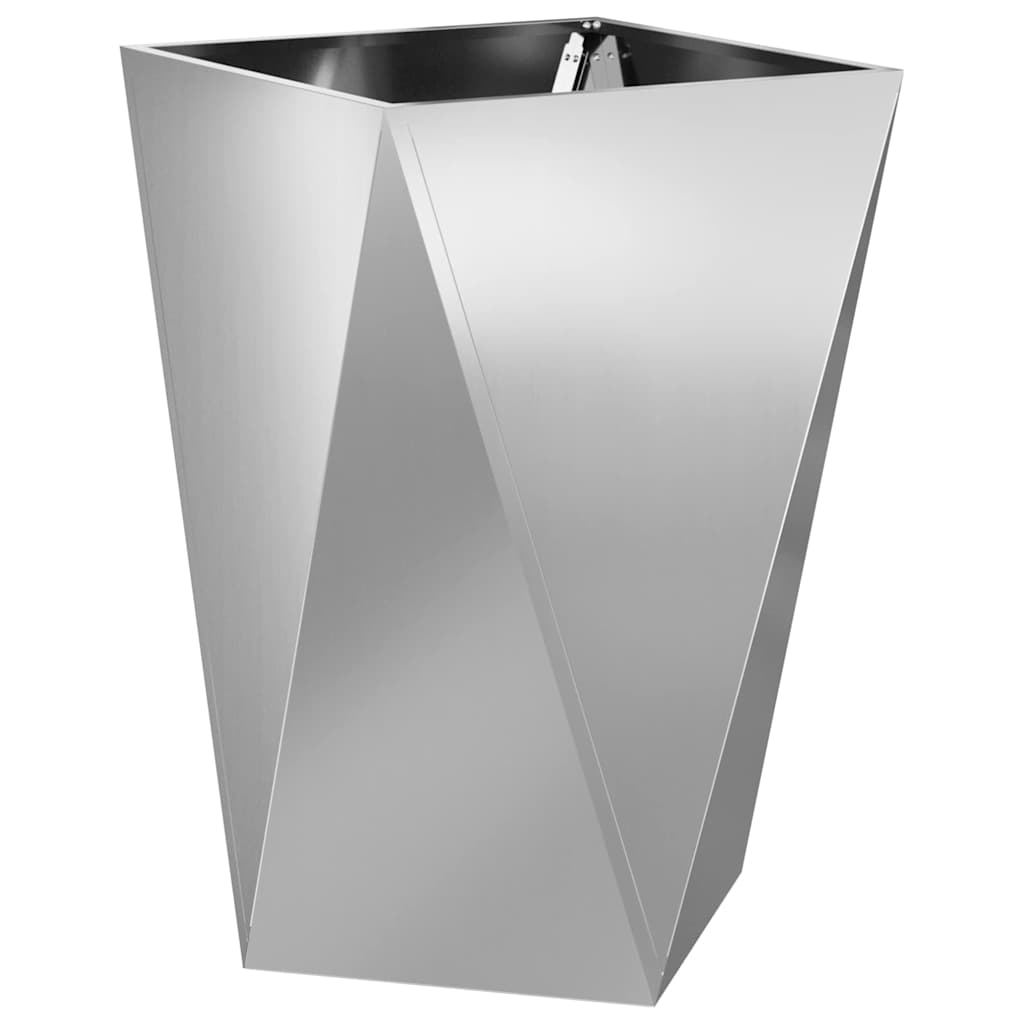 Fioriera 2 pcs Argento 50 x 50 x 75 cm Acciaio zincato