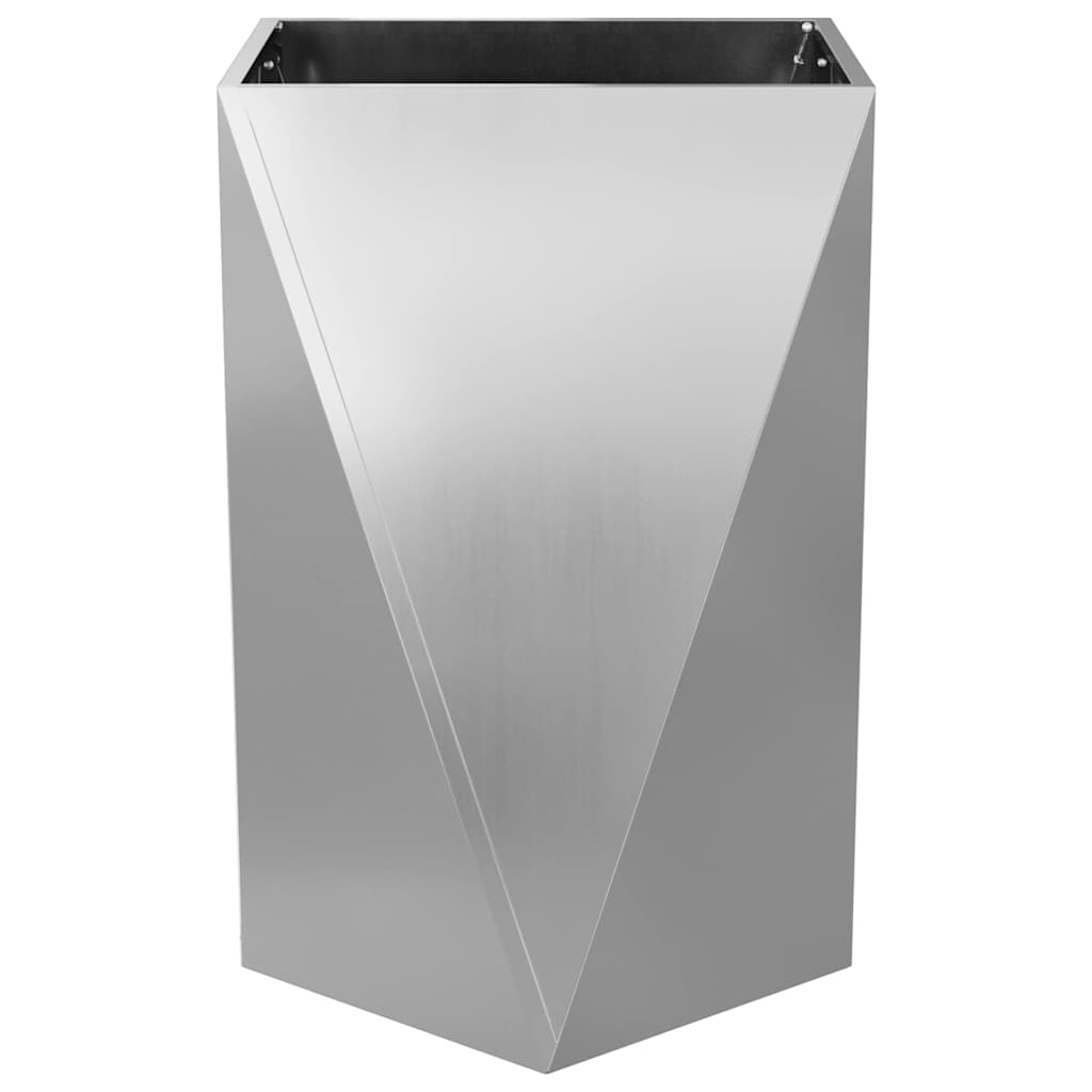 Fioriera 2 pcs Argento 50 x 50 x 75 cm Acciaio zincato