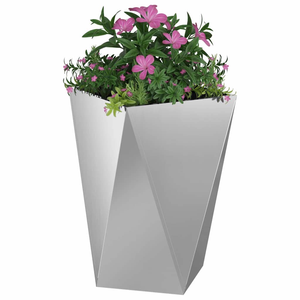 Fioriera 2 pcs Argento 50 x 50 x 75 cm Acciaio zincato