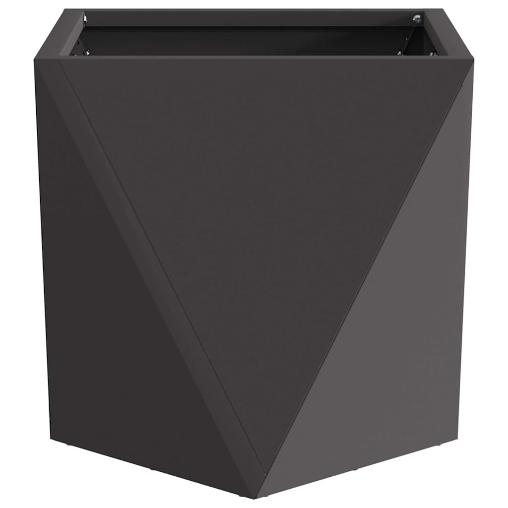 Fioriera 2 pcs Nero 30 x 30 x 30 cm Acciaio