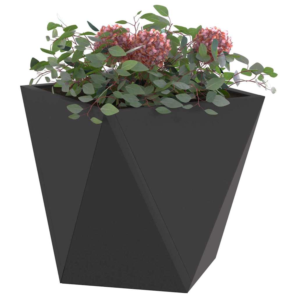 Fioriera 2 pcs Nero 30 x 30 x 30 cm Acciaio