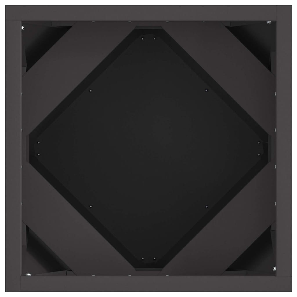 Fioriera 2 pcs Nero 30 x 30 x 30 cm Acciaio