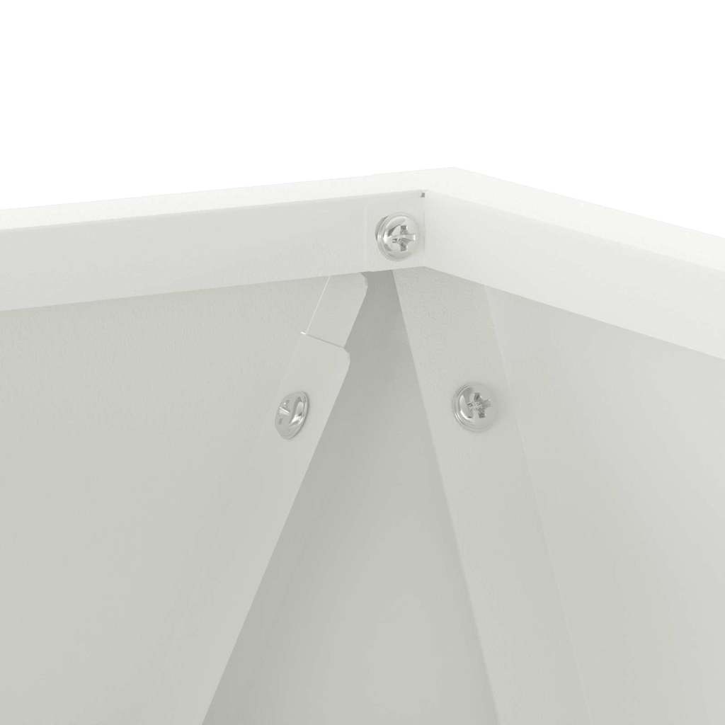 Fioriera 2 pcs Bianco 30 x 30 x 30 cm Acciaio