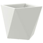 Fioriera 2 pcs Bianco 30 x 30 x 30 cm Acciaio