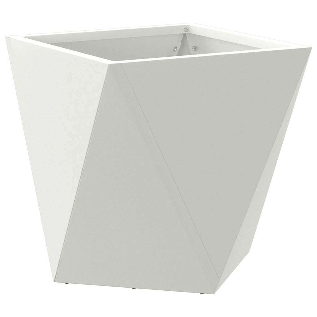 Fioriera 2 pcs Bianco 30 x 30 x 30 cm Acciaio