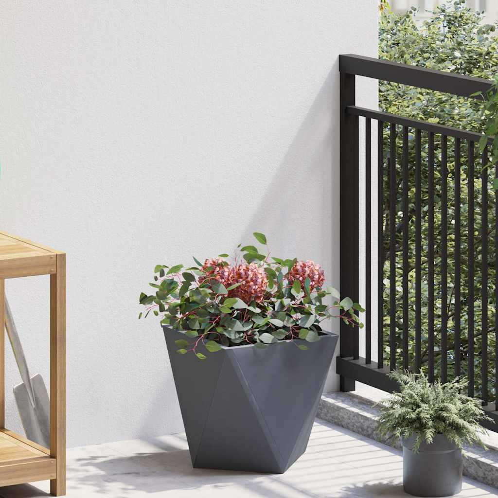Fioriera 2 pcs Antracite 30 x 30 x 30 cm Acciaio