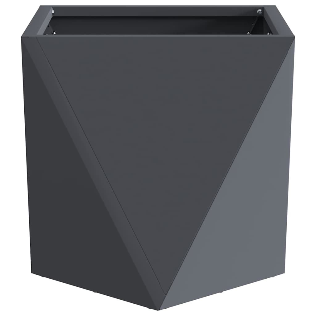 Fioriera 2 pcs Antracite 30 x 30 x 30 cm Acciaio