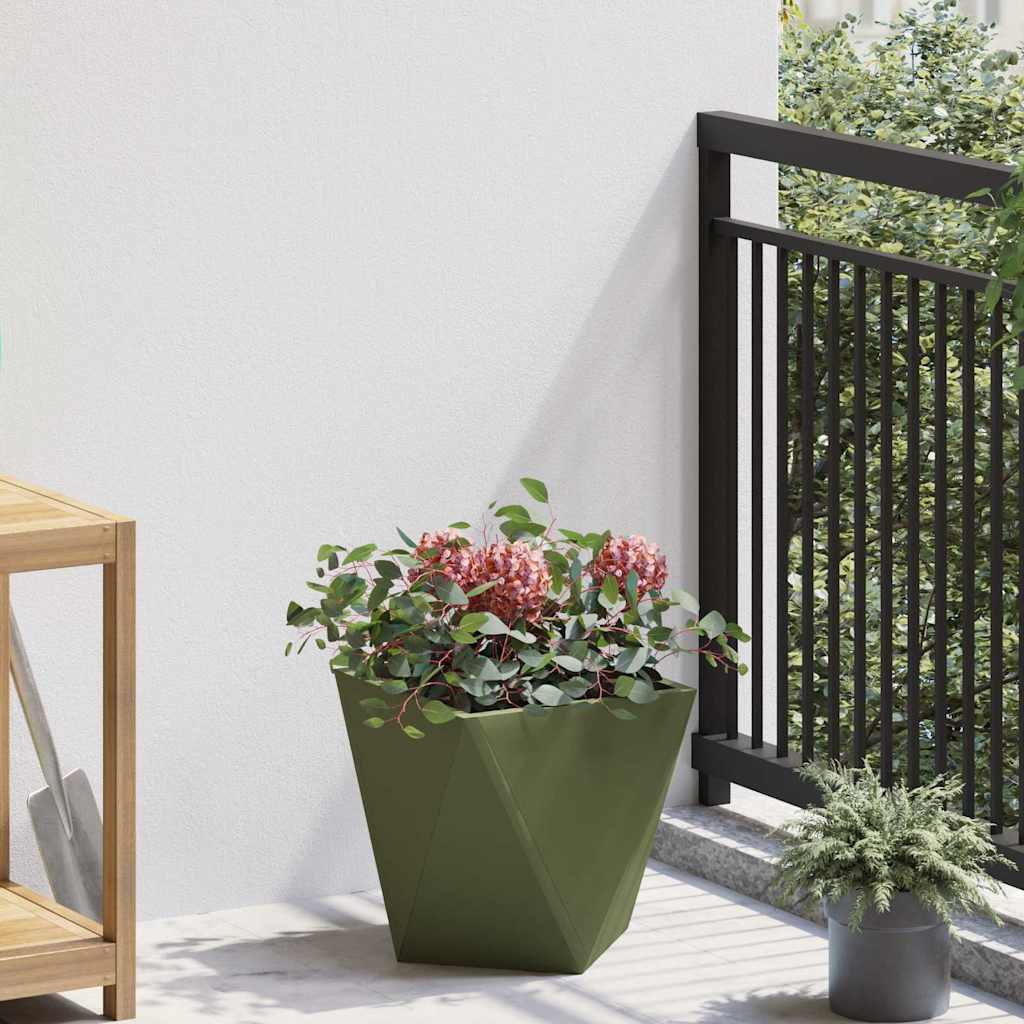 Fioriera Verde oliva 30 x 30 x 30 cm Acciaio