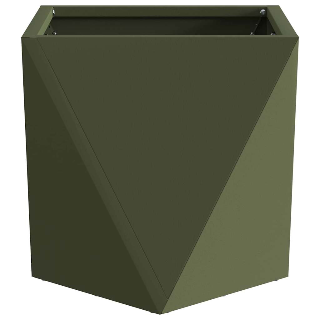 Fioriera 2 pcs Verde oliva 30 x 30 x 30 cm Acciaio