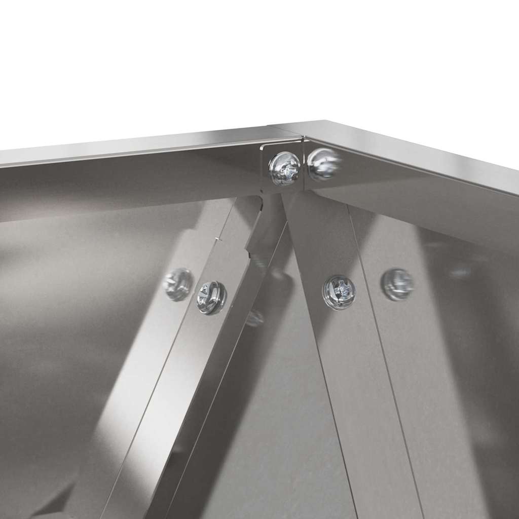 Fioriera 2 pcs Argento 30 x 30 x 30 cm Acciaio inossidabile