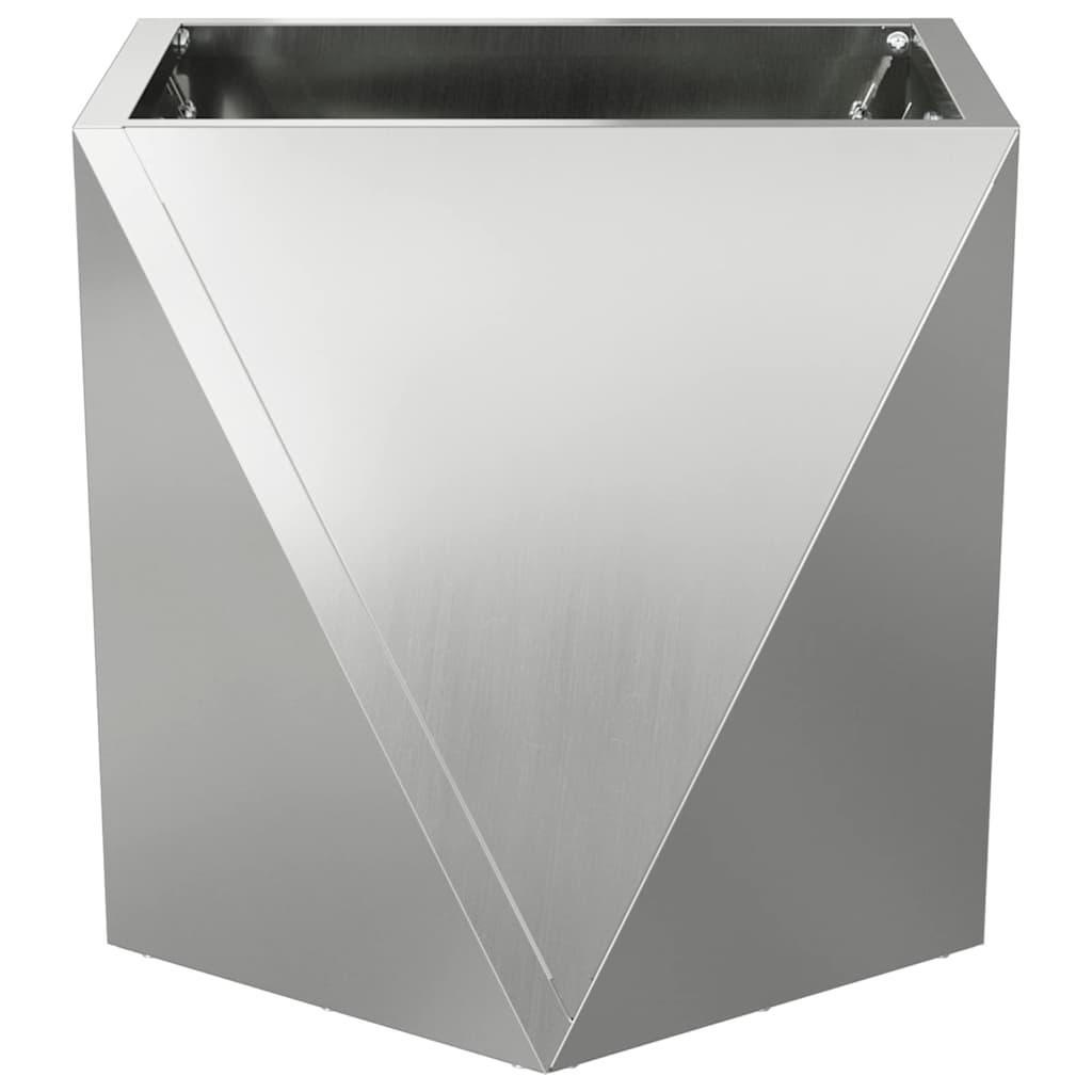 Fioriera 2 pcs Argento 30 x 30 x 30 cm Acciaio zincato