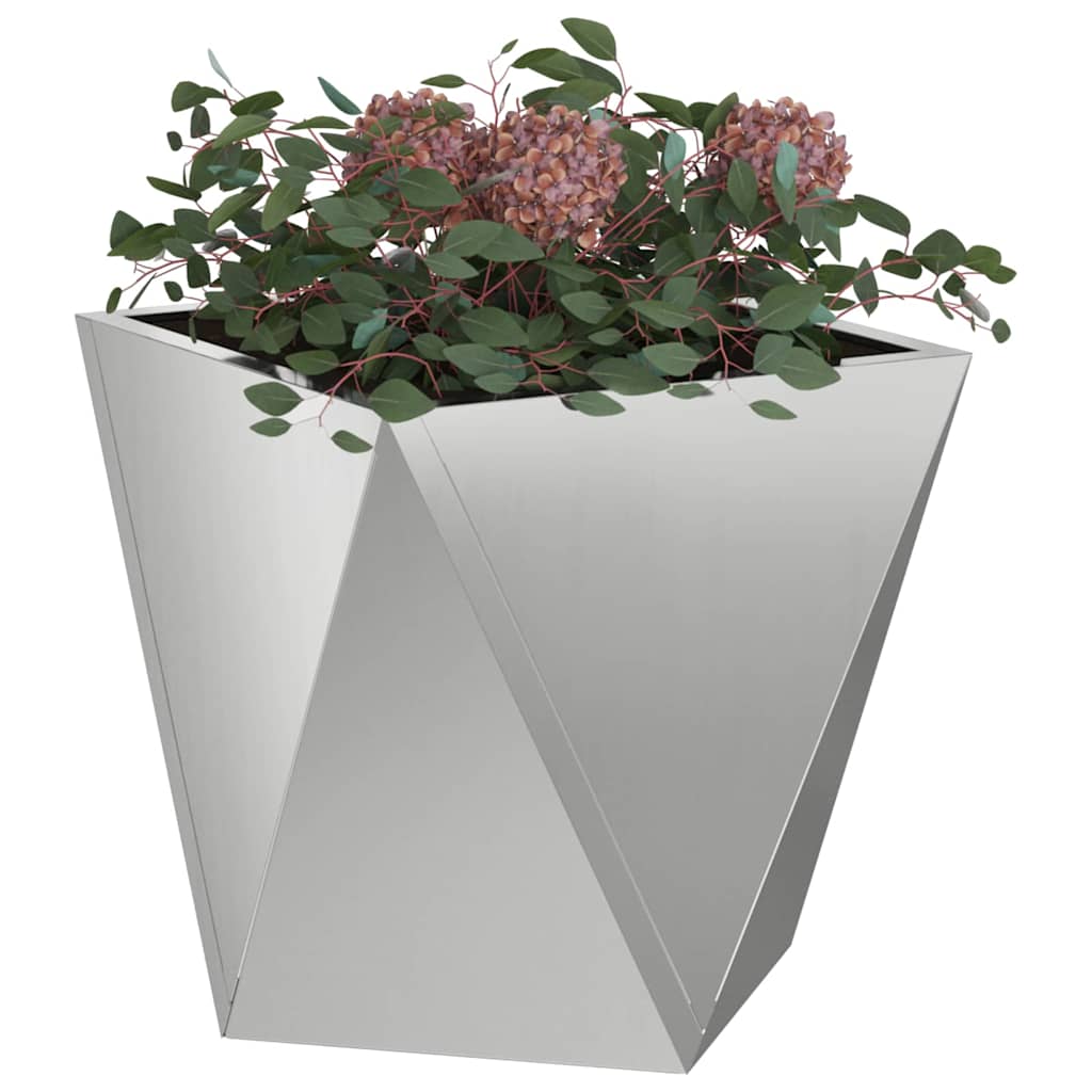 Fioriera 2 pcs Argento 30 x 30 x 30 cm Acciaio zincato