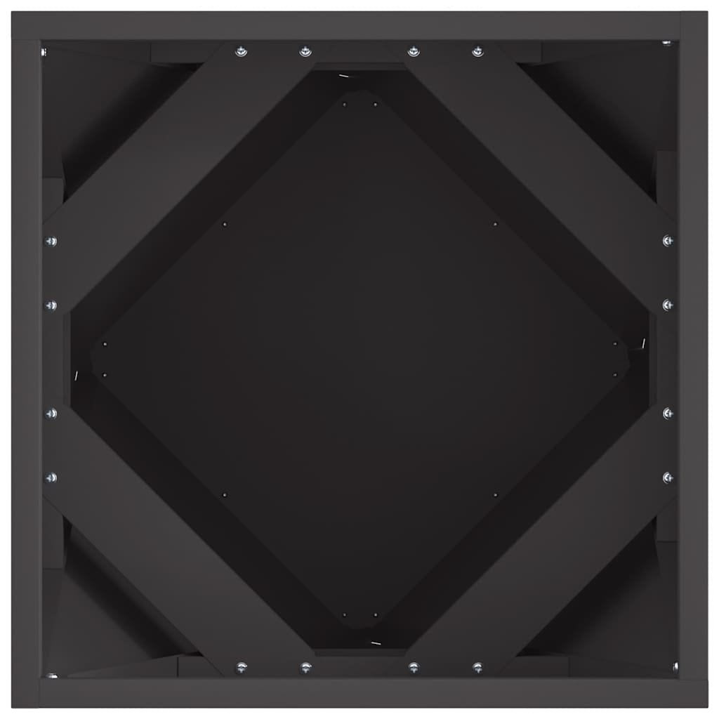 Fioriera 2 pcs Nero 40 x 40 x 40 cm Acciaio