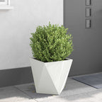 Fioriera 2 pcs Bianco 40 x 40 x 40 cm Acciaio