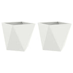 Fioriera 2 pcs Bianco 40 x 40 x 40 cm Acciaio