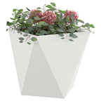 Fioriera 2 pcs Bianco 40 x 40 x 40 cm Acciaio