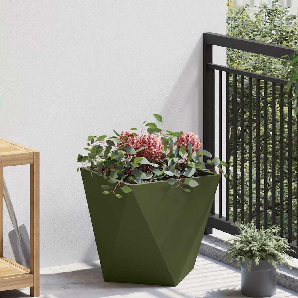 Fioriera Verde oliva 40 x 40 x 40 cm Acciaio